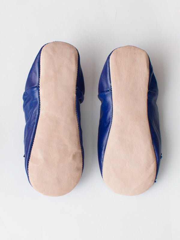 Moroccan Babouche Sequin Slippers, Cobalt - Bohemia Design