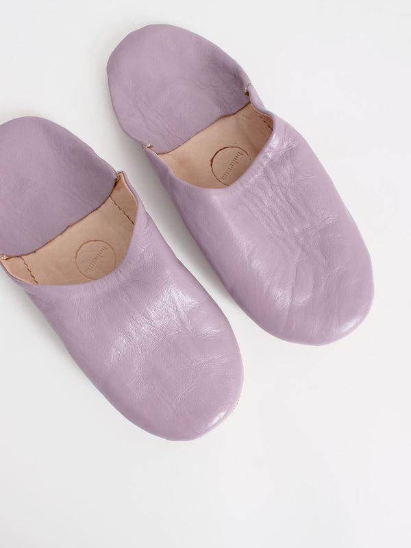 Moroccan Babouche Basic Slippers, Dusty Violet
