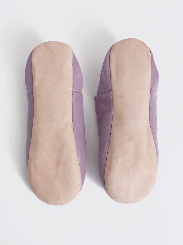 Moroccan Babouche Basic Slippers, Dusty Violet