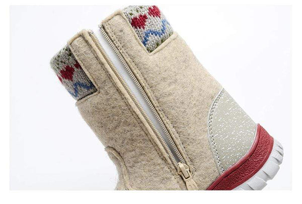 MMNUN Felt Boots baby Warm winter boots for girls Snow Boots Children Shoes kids shoes for girls Mid-Calf zip Size 23-36 ML9421 - ourkids-shop