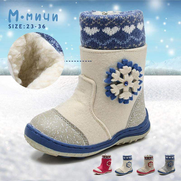 MMNUN Felt Boots baby Warm winter boots for girls Snow Boots Children Shoes kids shoes for girls Mid-Calf zip Size 23-36 ML9421 - ourkids-shop