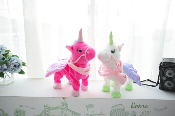 Electric Walking Unicorn Plush Toy For Children Christmas Gifts
