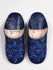 Moroccan Babouche Sequin Slippers, Indigo - Bohemia Design