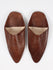 Moroccan Mens Pointed Babouche Slippers, Chocolate - Bohemia Design