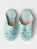 Moroccan Babouche Sequin Slippers, Duck Egg - Bohemia Design