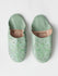 Moroccan Babouche Sequin Slippers, Sage - Bohemia Design