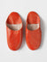 Moroccan Babouche Basic Slippers, Orange - Bohemia Design
