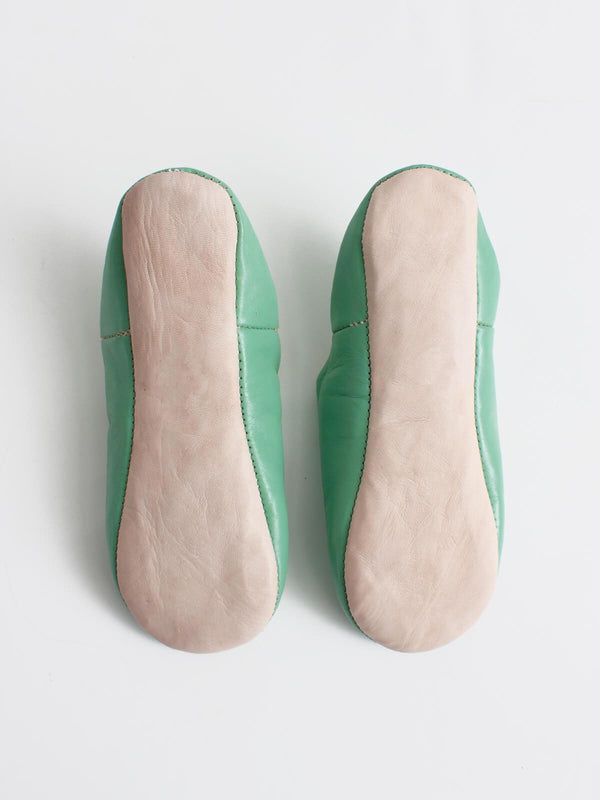 Moroccan Babouche Basic Slippers, Spearmint | Bohemia Design