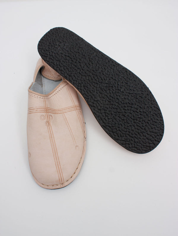 Moroccan Berber Babouche Slippers, Natural