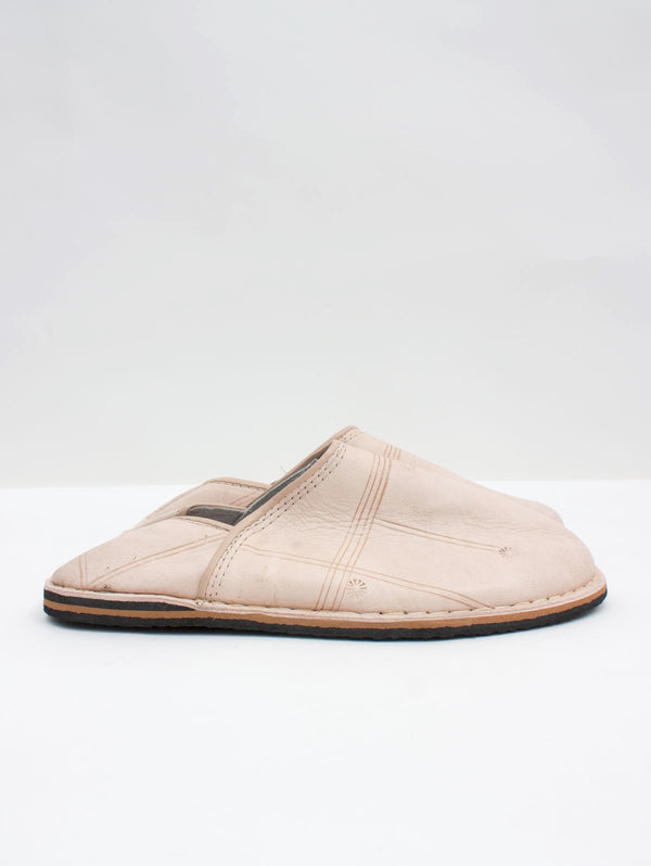 Moroccan Berber Babouche Slippers, Natural