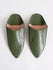 Moroccan Classic Pointed Babouche Slippers, Olive - Bohemia Design