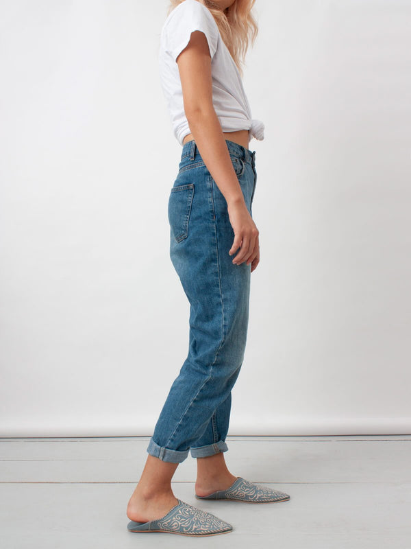 Moroccan Decorative Babouche Slippers, Grey - Bohemia Design