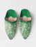 Moroccan Decorative Babouche Slippers, Green