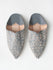Moroccan Decorative Babouche Slippers, Grey - Bohemia Design