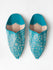 Moroccan Decorative Babouche Slippers, Teal