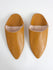 Moroccan Classic Pointed Babouche Slippers, Mustard - Bohemia Design