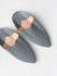 Moroccan Plain Pointed Babouche Slippers, Grey - Bohemia Design