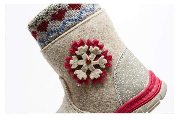 MMNUN Felt Boots baby Warm winter boots for girls Snow Boots Children Shoes kids shoes for girls Mid-Calf zip Size 23-36 ML9421 - ourkids-shop