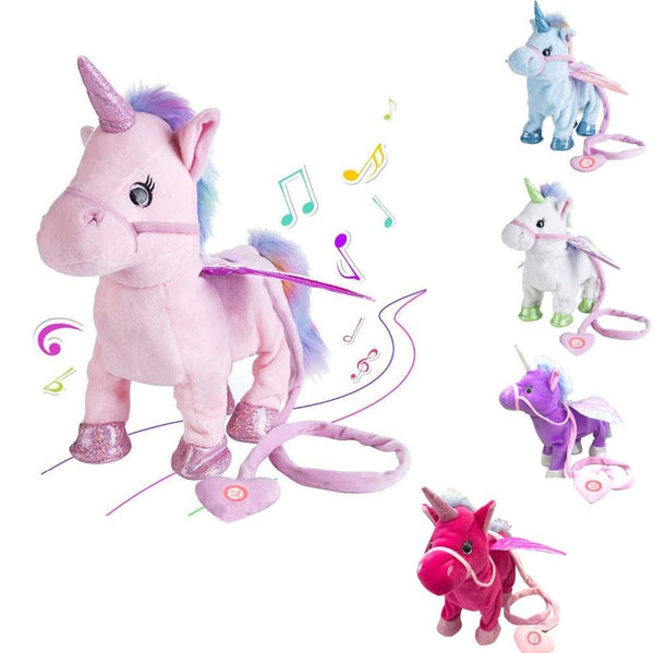 Electric Walking Unicorn Plush Toy For Children Christmas Gifts
